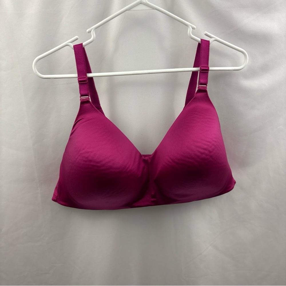 Torrid Curve Bra 46C 360 Back Smoothing Lightly Lined Wirefree Pink Satin Feel